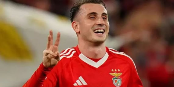 _Milli Futbolcu Kerem Aktürkoğlu'ndan Hat-Trick, Benfica Farka Gitti